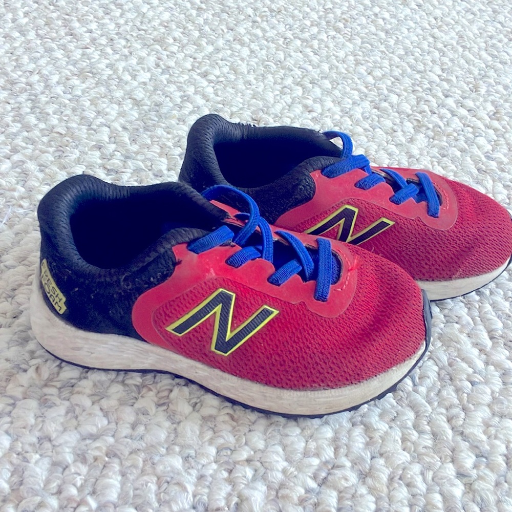 New Balance Fresh Foam runners for toddler boys - size 7 - red & blue